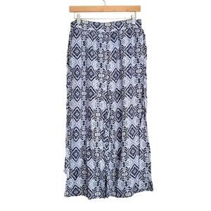 Apricot Pants Women's 8 Geometric Wide Leg Capri Palazzo Flowy Bohemian NEW